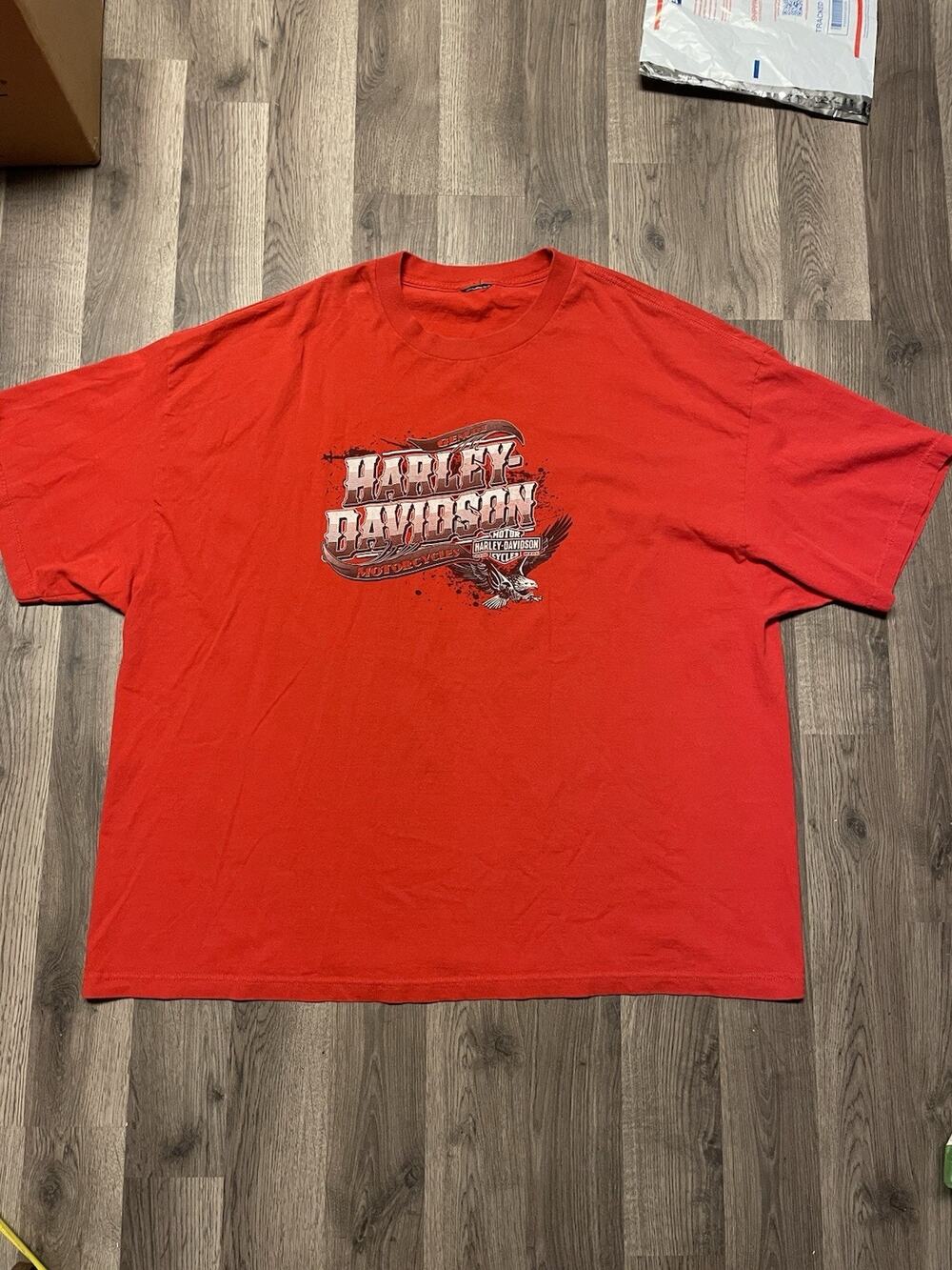 Vintage 2012 Harley Davidson Shirt 3XL Red Eagle Smoky Mountain Maryville TN Tee